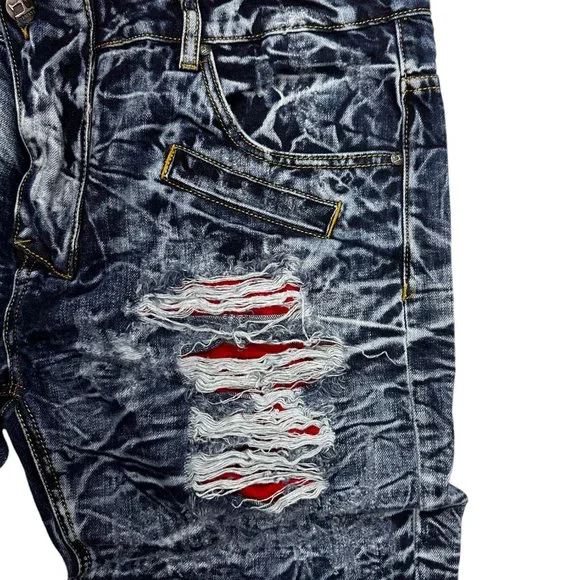 Damati Ripped Denim Moto Style Jean (42)